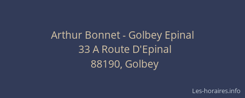 Arthur Bonnet - Golbey Epinal