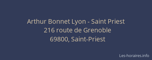 Arthur Bonnet Lyon - Saint Priest