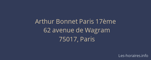 Arthur Bonnet Paris 17ème