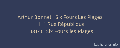 Arthur Bonnet - Six Fours Les Plages