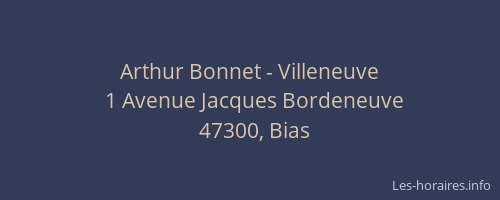 Arthur Bonnet - Villeneuve