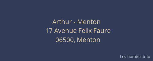 Arthur - Menton