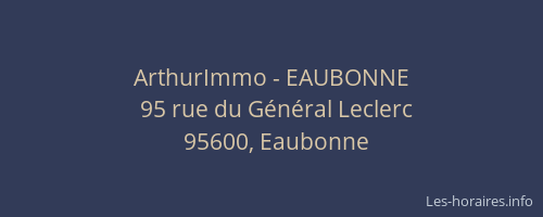 ArthurImmo - EAUBONNE