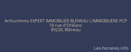 ArthurImmo EXPERT IMMOBILIER BLENEAU L'IMMOBILIERE PCP