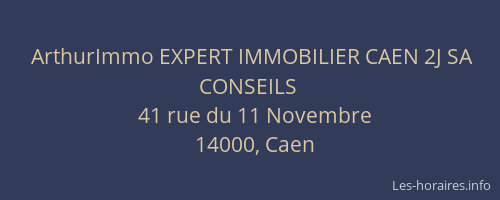 ArthurImmo EXPERT IMMOBILIER CAEN 2J SA CONSEILS