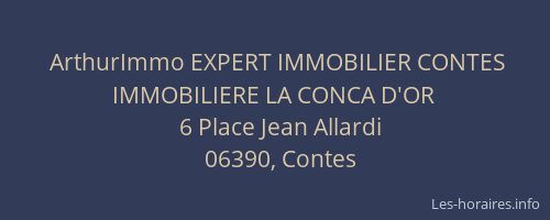 ArthurImmo EXPERT IMMOBILIER CONTES IMMOBILIERE LA CONCA D'OR