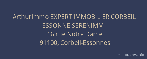 ArthurImmo EXPERT IMMOBILIER CORBEIL ESSONNE SERENIMM