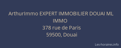 ArthurImmo EXPERT IMMOBILIER DOUAI ML IMMO
