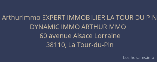 ArthurImmo EXPERT IMMOBILIER LA TOUR DU PIN DYNAMIC IMMO ARTHURIMMO