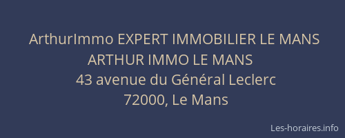 ArthurImmo EXPERT IMMOBILIER LE MANS ARTHUR IMMO LE MANS