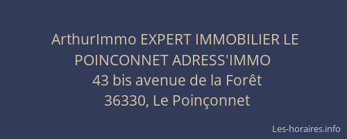 ArthurImmo EXPERT IMMOBILIER LE POINCONNET ADRESS'IMMO
