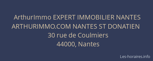 ArthurImmo EXPERT IMMOBILIER NANTES ARTHURIMMO.COM NANTES ST DONATIEN