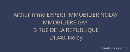 ArthurImmo EXPERT IMMOBILIER NOLAY IMMOBILIERE GAY