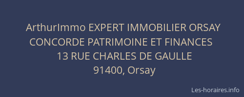 ArthurImmo EXPERT IMMOBILIER ORSAY CONCORDE PATRIMOINE ET FINANCES