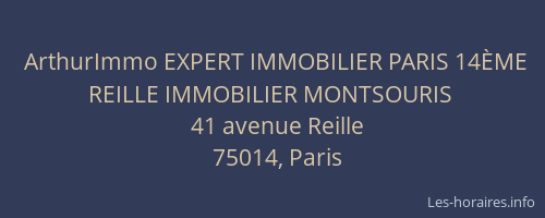 ArthurImmo EXPERT IMMOBILIER PARIS 14ÈME REILLE IMMOBILIER MONTSOURIS