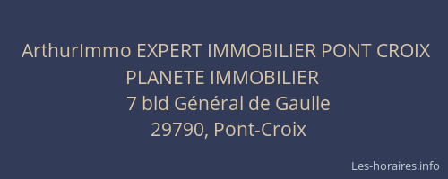 ArthurImmo EXPERT IMMOBILIER PONT CROIX PLANETE IMMOBILIER