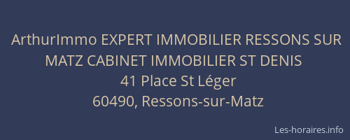 ArthurImmo EXPERT IMMOBILIER RESSONS SUR MATZ CABINET IMMOBILIER ST DENIS