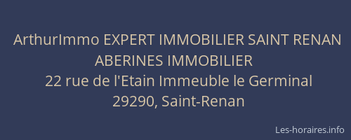 ArthurImmo EXPERT IMMOBILIER SAINT RENAN ABERINES IMMOBILIER