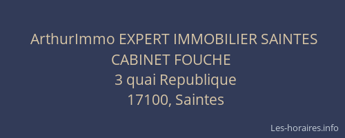 ArthurImmo EXPERT IMMOBILIER SAINTES CABINET FOUCHE