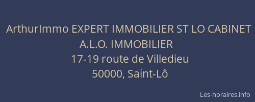 ArthurImmo EXPERT IMMOBILIER ST LO CABINET A.L.O. IMMOBILIER