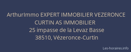 ArthurImmo EXPERT IMMOBILIER VEZERONCE CURTIN AS IMMOBILIER