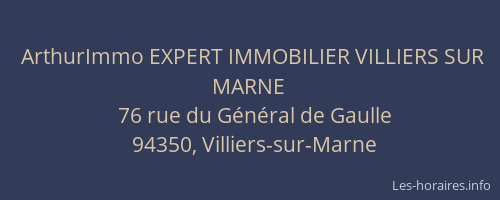 ArthurImmo EXPERT IMMOBILIER VILLIERS SUR MARNE