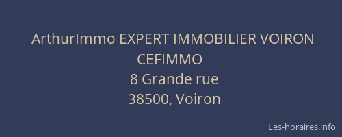 ArthurImmo EXPERT IMMOBILIER VOIRON CEFIMMO