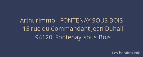 ArthurImmo - FONTENAY SOUS BOIS