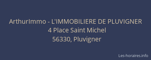ArthurImmo - L'IMMOBILIERE DE PLUVIGNER