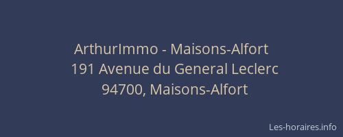ArthurImmo - Maisons-Alfort