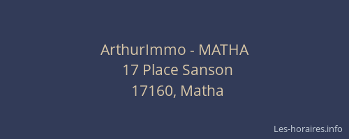 ArthurImmo - MATHA