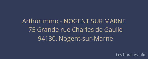 ArthurImmo - NOGENT SUR MARNE