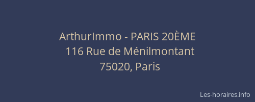 ArthurImmo - PARIS 20ÈME