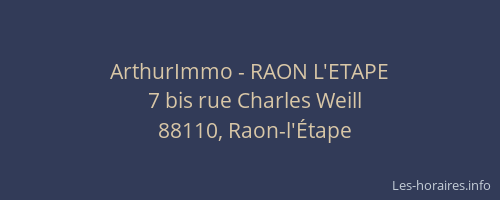 ArthurImmo - RAON L'ETAPE