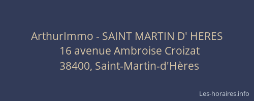 ArthurImmo - SAINT MARTIN D' HERES