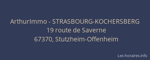 ArthurImmo - STRASBOURG-KOCHERSBERG