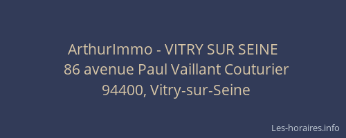 ArthurImmo - VITRY SUR SEINE