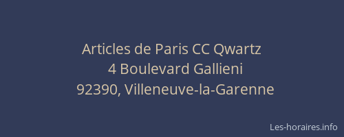 Articles de Paris CC Qwartz