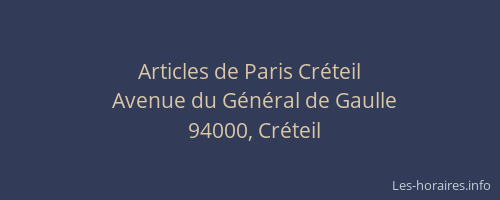 Articles de Paris Créteil