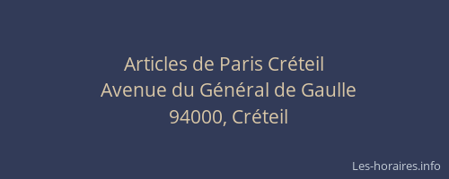 Articles de Paris Cr&eacute;teil