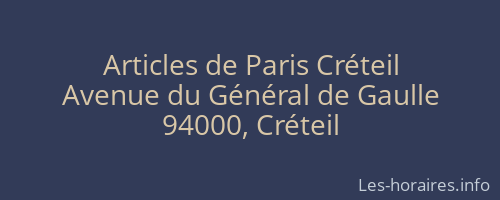 Articles de Paris Créteil
