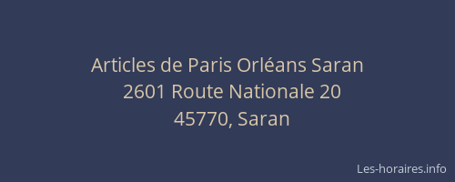 Articles de Paris Orléans Saran