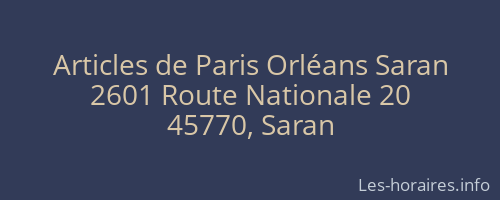 Articles de Paris Orléans Saran