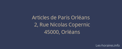Articles de Paris Orléans