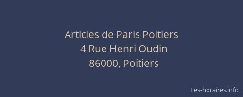 Articles de Paris Poitiers
