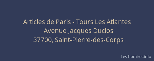 Articles de Paris - Tours Les Atlantes