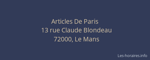 Articles De Paris