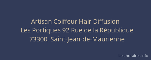 Artisan Coiffeur Hair Diffusion