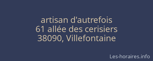 artisan d'autrefois