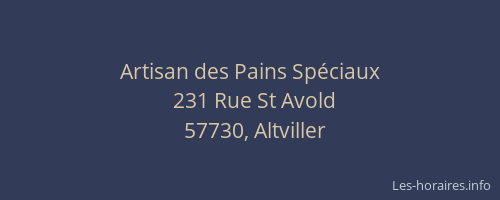 Artisan des Pains Sp&eacute;ciaux